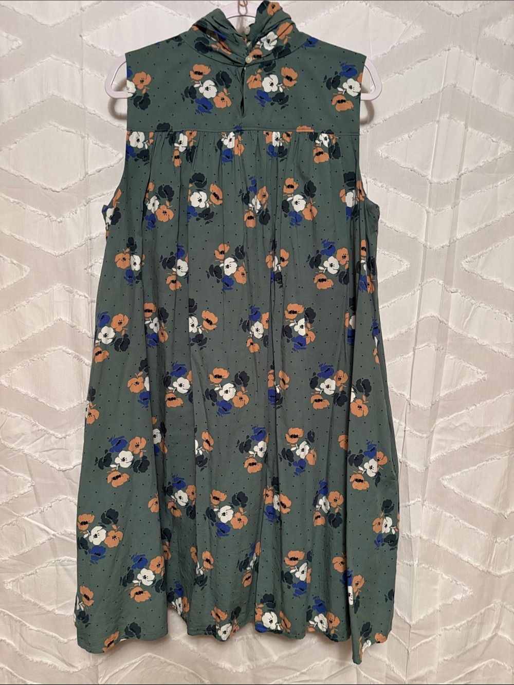 Girls' Green Floral Sleeveless Dress